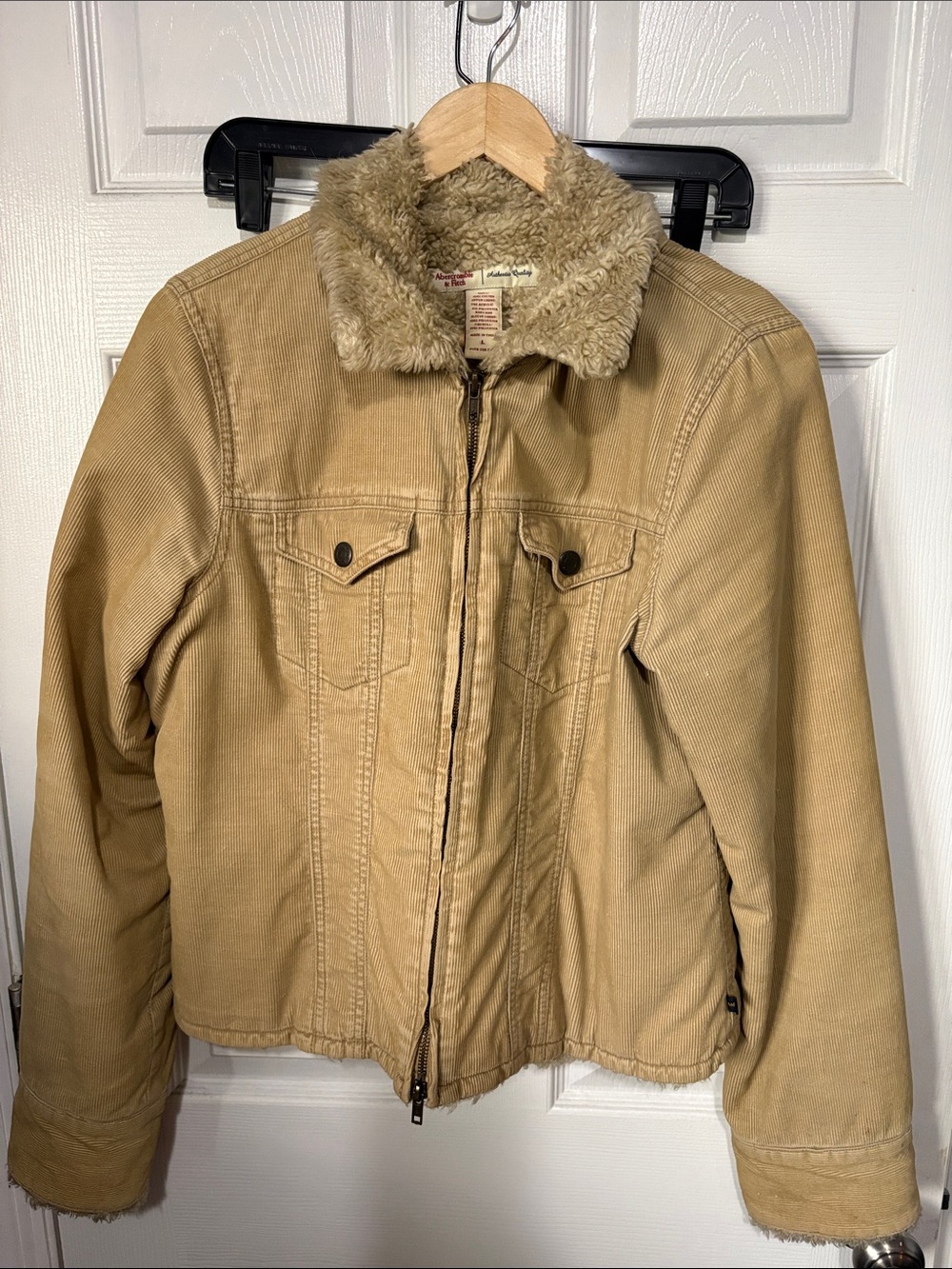Vintage Tan Corduroy Jacket with Sherpa Collar